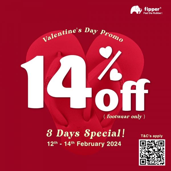 Fipper Valentine's Day Promotion 14% OFF Footwear (12 Feb 2024 - 14 Feb 2024) Fipper Valentine's Day Promotion 14% OFF Footwear (12 Feb 2024 - 14 Feb 2024)