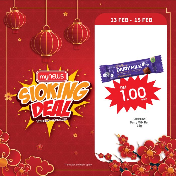 myNEWS Cadbury Dairy Milk Bar Promotion (13 Feb 2024 - 15 Feb 2024) myNEWS Cadbury Dairy Milk Bar Promotion (13 Feb 2024 - 15 Feb 2024)