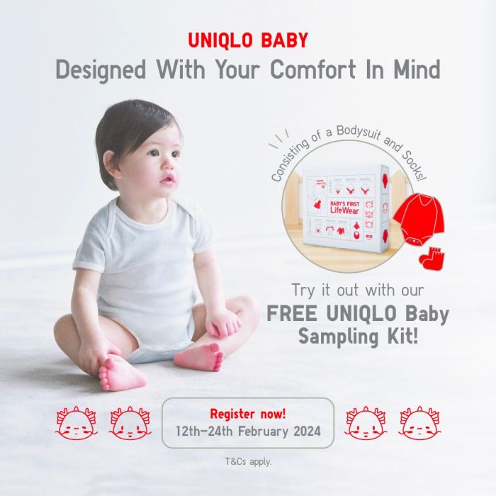 FREE UNIQLO Baby Sampling Kit! Soft Start to Parenthood (12-24 Feb 2024) FREE UNIQLO Baby Sampling Kit! Soft Start to Parenthood (12-24 Feb 2024)