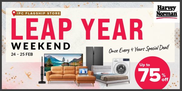 Harvey Norman IPC Flagship Store Leap Year Weekend Sale Up To 75% OFF (24-25 Feb 2024) Harvey Norman IPC Flagship Store Leap Year Weekend Sale Up To 75% OFF (24-25 Feb 2024)