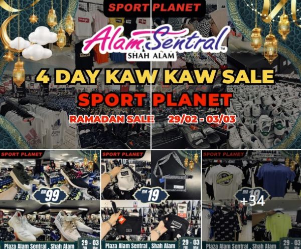 Sport Planet Ramadan Sale Up To 80% OFF at Plaza Alam Sentral (29 Feb - 3 Mar 2024) Sport Planet Ramadan Sale Up To 80% OFF at Plaza Alam Sentral (29 Feb - 3 Mar 2024)