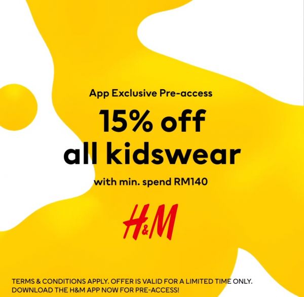 H&M 15% OFF Kidswear Promotion (until 3 Mar 2024) H&M 15% OFF Kidswear Promotion (until 3 Mar 2024)
