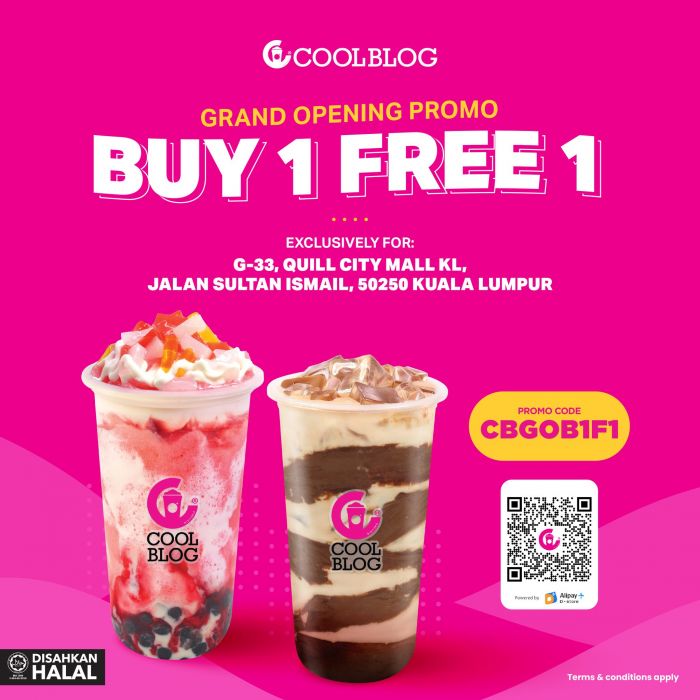 Coolblog Grand Opening! Buy 1, Get 1 FREE at Quill City Mall KL Coolblog Grand Opening! Buy 1, Get 1 FREE at Quill City Mall KL