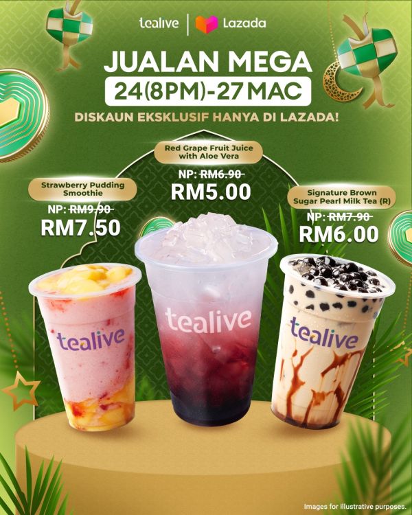 Tealive Lazada Mega Sale: Quench Your Thirst for Less! (24-27 Mar 2024) Tealive Lazada Mega Sale: Quench Your Thirst for Less! (24-27 Mar 2024)