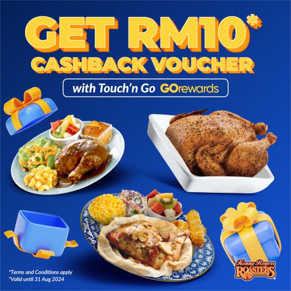 Kenny Rogers Roasters Get RM10 Cashback Voucher with TNG eWallet Gorewards (until 31 Aug 2024) Kenny Rogers Roasters Get RM10 Cashback Voucher with TNG eWallet Gorewards (until 31 Aug 2024)