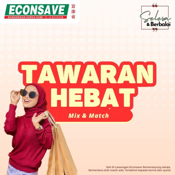 Econsave Mix & Match Fashion Sale (17-28 Apr 2024) Econsave Mix & Match Fashion Sale (17-28 Apr 2024)