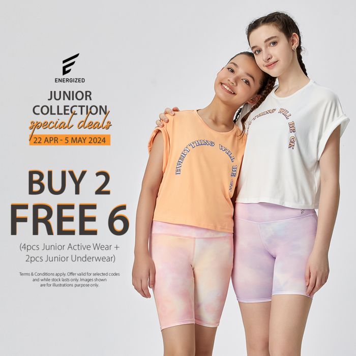 Energized Junior Collection Special Deals: Buy 2 FREE 6 (22 Apr - 5 May 2024) Energized Junior Collection Special Deals: Buy 2 FREE 6 (22 Apr - 5 May 2024)
