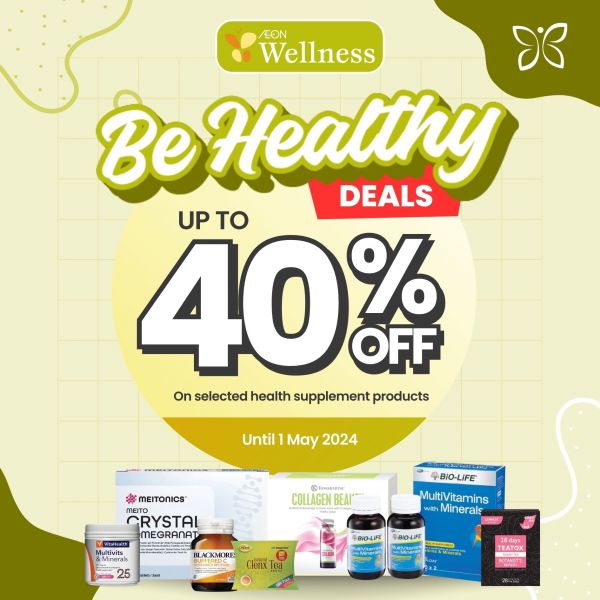 Revitalize Your Health with AEON Wellness’s Exclusive Promotion on Supplements (Until May 1, 2024) Revitalize Your Health with AEON Wellness’s Exclusive Promotion on Supplements (Until May 1, 2024)