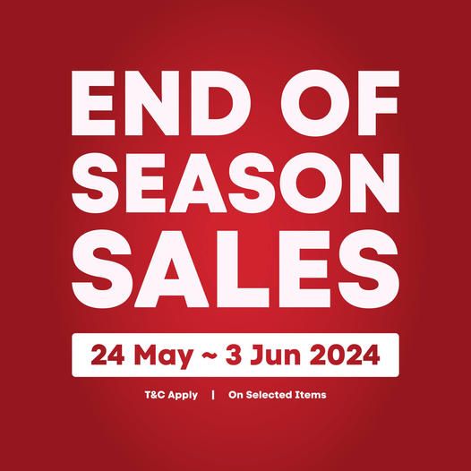Voir Gallery End Of Season Sales: 24 May - 3 June 2024 Voir Gallery End Of Season Sales: 24 May - 3 June 2024