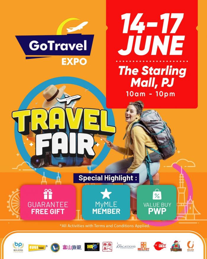Join the GoTravel Expo at The Starling Mall, PJ from 14-17 June 2024 for Unbeatable Travel Deals! Join the GoTravel Expo at The Starling Mall, PJ from 14-17 June 2024 for Unbeatable Travel Deals!