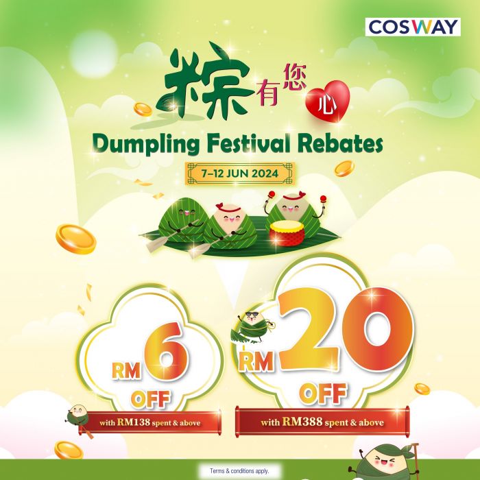 Cosway Dumpling Festival Rebates Promotion from 7-12 June 2024 Cosway Dumpling Festival Rebates Promotion from 7-12 June 2024