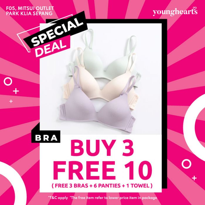 Young Hearts Mid-Year Promotion at Mitsui Outlet Park KLIA: Buy 3, Get 10 FREE until 18 June 2024 Young Hearts Mid-Year Promotion at Mitsui Outlet Park KLIA: Buy 3, Get 10 FREE until 18 June 2024