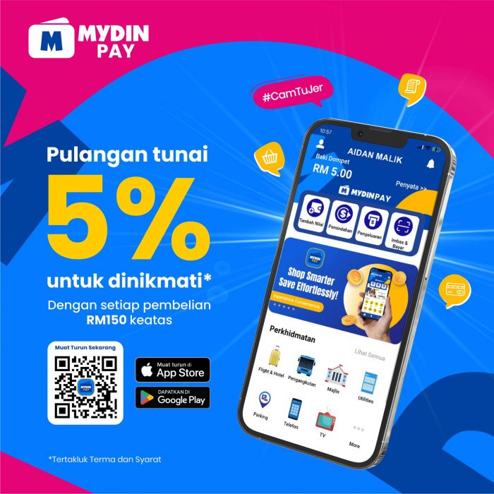 Get Up to 5% Cashback with MydinPay at MYDIN - Shop and Save Now! Get Up to 5% Cashback with MydinPay at MYDIN - Shop and Save Now!