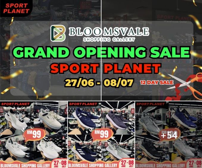 Sport Planet Grand Opening Sale at Bloomsvale Shopping Gallery (27 June - 8 July 2024) Sport Planet Grand Opening Sale at Bloomsvale Shopping Gallery (27 June - 8 July 2024)