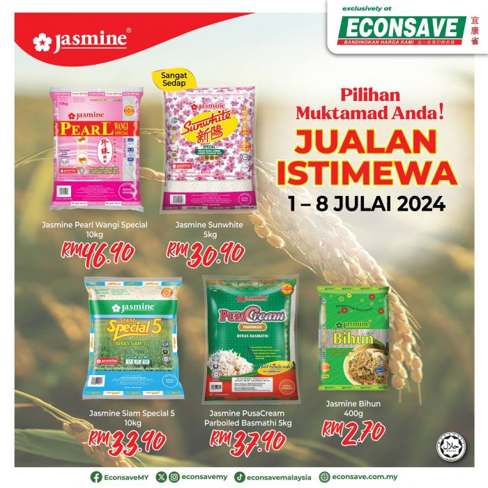 Econsave Jasmine Rice Promotion from 1-8 July 2024 Econsave Jasmine Rice Promotion from 1-8 July 2024