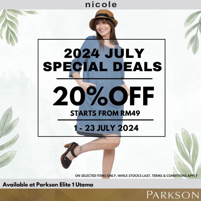 Parkson Nicole Sale: Enjoy 20% OFF on Chic Outfits at Parkson Elite 1 Utama (1-23 July 2024) Parkson Nicole Sale: Enjoy 20% OFF on Chic Outfits at Parkson Elite 1 Utama (1-23 July 2024)