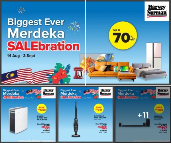 Harvey Norman Promotion: Biggest Ever Merdeka SALEbration (14 August - 3 September 2024) Harvey Norman Promotion: Biggest Ever Merdeka SALEbration (14 August - 3 September 2024)
