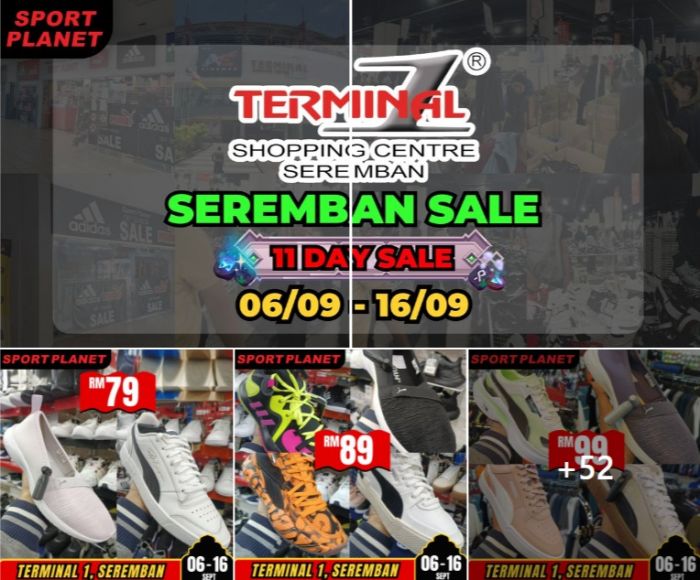 Sport Planet Seremban Sale at Terminal 1 – Up to 80% OFF (6-16 September 2024) Sport Planet Seremban Sale at Terminal 1 – Up to 80% OFF (6-16 September 2024)