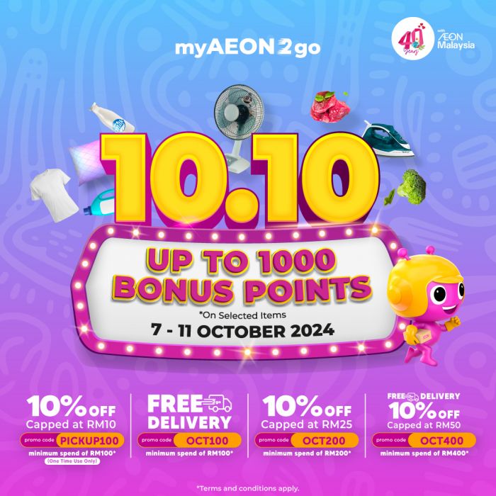 AEON 10.10 Sale on myAEON2go (7-11 October 2024) AEON 10.10 Sale on myAEON2go (7-11 October 2024)