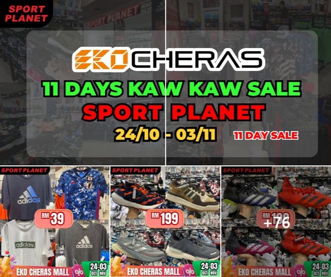 Sport Planet EkoCheras Sale: Up to 80% Off (24 Oct - 3 Nov 2024) | Best Sportswear Deals Sport Planet EkoCheras Sale: Up to 80% Off (24 Oct - 3 Nov 2024) | Best Sportswear Deals