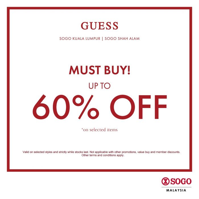 SOGO GUESS Clearance Sale: Up to 70% Off (1-10 November 2024) SOGO GUESS Clearance Sale: Up to 70% Off (1-10 November 2024)
