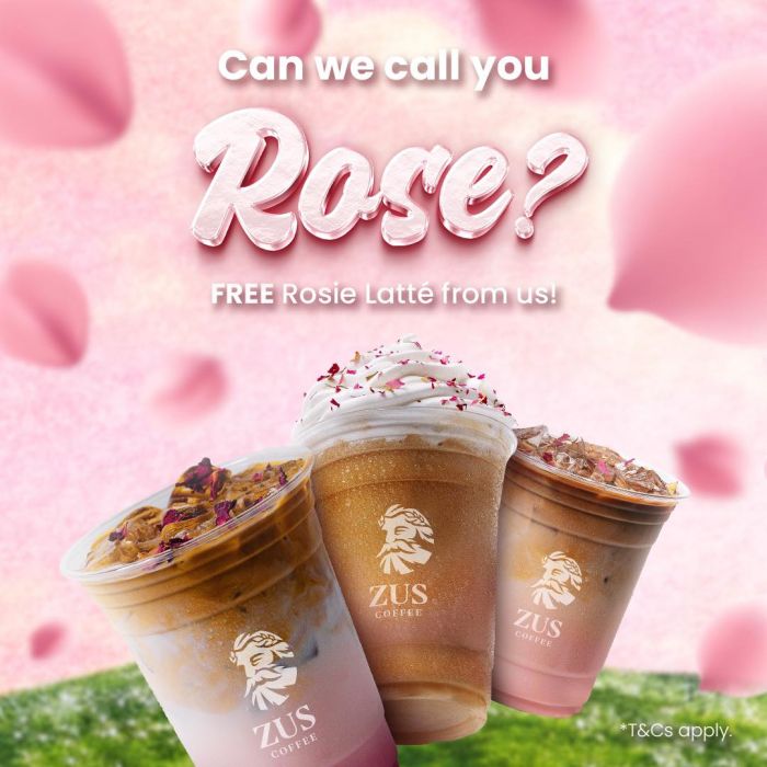 ZUS Coffee FREE Rosie Latte Promotion: Exclusively on 6 November 2024 for Names with “Rose”! ZUS Coffee FREE Rosie Latte Promotion: Exclusively on 6 November 2024 for Names with “Rose”!