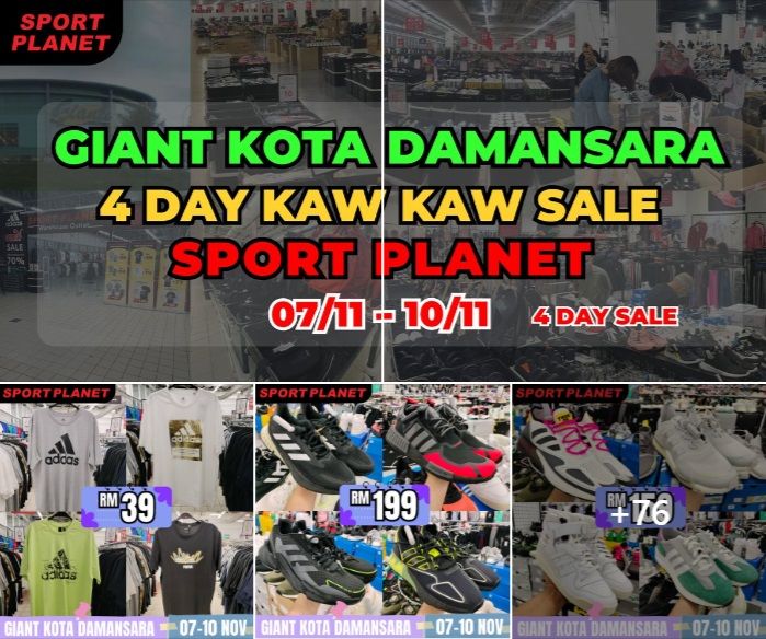 Sport Planet Kaw Kaw Sale at Giant Kota Damansara (7-10 Nov 2024) - Huge Discounts on Sportswear! Sport Planet Kaw Kaw Sale at Giant Kota Damansara (7-10 Nov 2024) - Huge Discounts on Sportswear!