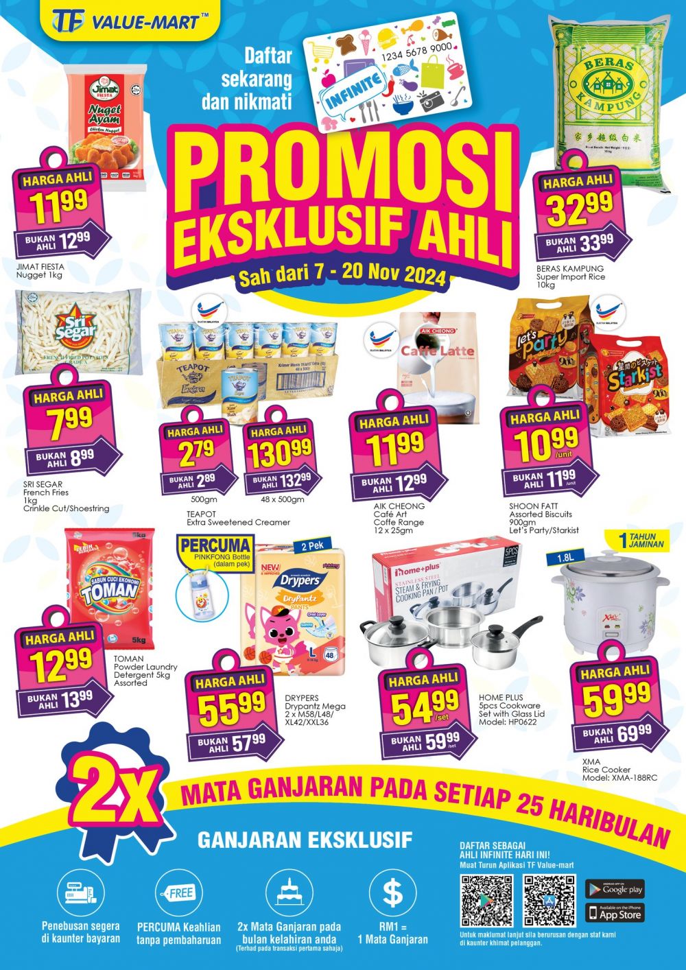 TF Value-Mart Exclusive Member Promotion Catalogue (7-20 Nov 2024) - Double Rewards & Savings!