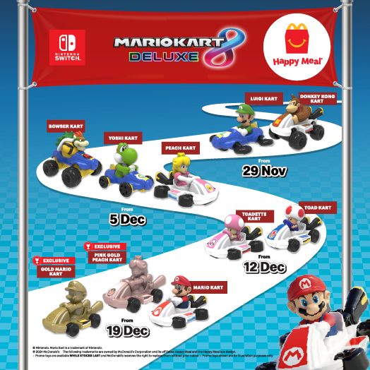 McDonald's Happy Meal Promotion: FREE Mario Kart Toys (29 Nov - 1 Dec 2024) McDonald's Happy Meal Promotion: FREE Mario Kart Toys (29 Nov - 1 Dec 2024)