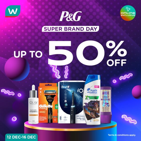 Watsons P&G Super Brand Day Sale (12-16 December 2024) Watsons P&G Super Brand Day Sale (12-16 December 2024)
