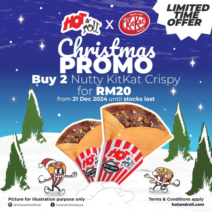 Hot & Roll Christmas Promotion 2024 – Buy 2 Nutty KitKat Crispy for RM20! Limited Time Only Hot & Roll Christmas Promotion 2024 – Buy 2 Nutty KitKat Crispy for RM20! Limited Time Only