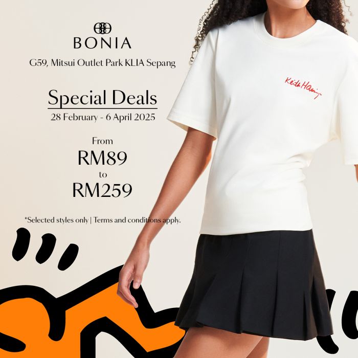 Bonia Sale at Mitsui Outlet Park (28 Feb - 6 Apr 2025) – Fashion Deals from RM89 to RM259 Bonia Sale at Mitsui Outlet Park (28 Feb - 6 Apr 2025) – Fashion Deals from RM89 to RM259