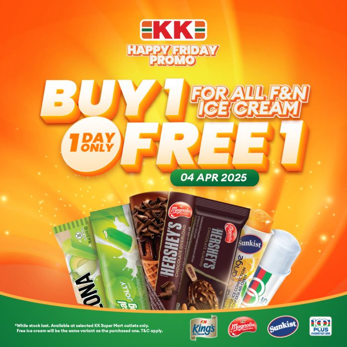 KK Super Mart Buy 1 Free 1 F&N Ice Cream Promo on 4 April 2025 – 1 Day Only KK Super Mart Buy 1 Free 1 F&N Ice Cream Promo on 4 April 2025 – 1 Day Only