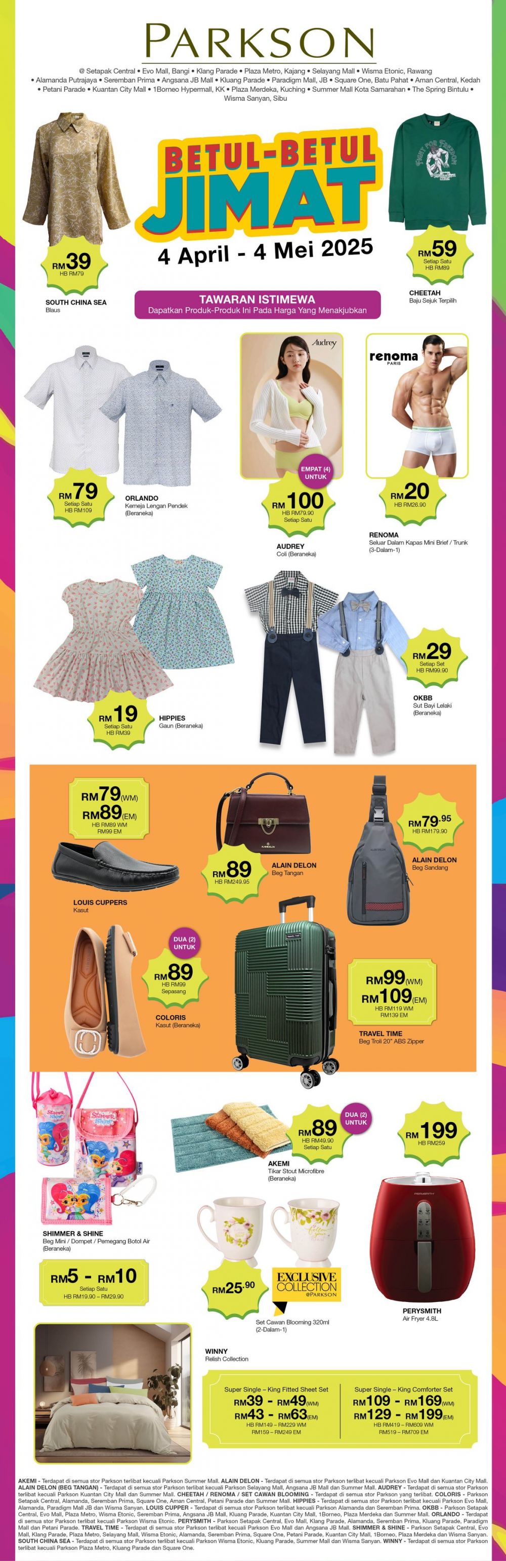 Parkson Promotion: Betul-Betul Jimat Deals (4 Apr - 4 May 2025) - Save More Across Fashion and Household Items Parkson Promotion: Betul-Betul Jimat Deals (4 Apr - 4 May 2025) - Save More Across Fashion and Household Items