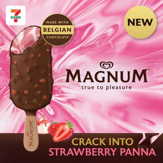 New Magnum Strawberry Panna Ice Cream Now at 7-Eleven Malaysia! New Magnum Strawberry Panna Ice Cream Now at 7-Eleven Malaysia!