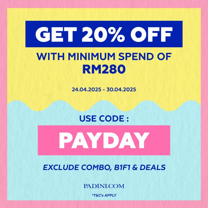 Padini Payday Sale April 2025: Get 20% Off RM280 Spend + Free Sunglasses Casing! Padini Payday Sale April 2025: Get 20% Off RM280 Spend + Free Sunglasses Casing!