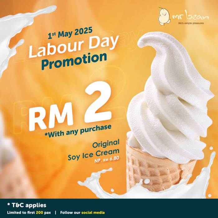 Sweet Treat Alert! Mr Bean's Original Soy Ice Cream for ONLY RM2 on Labour Day! Sweet Treat Alert! Mr Bean's Original Soy Ice Cream for ONLY RM2 on Labour Day!