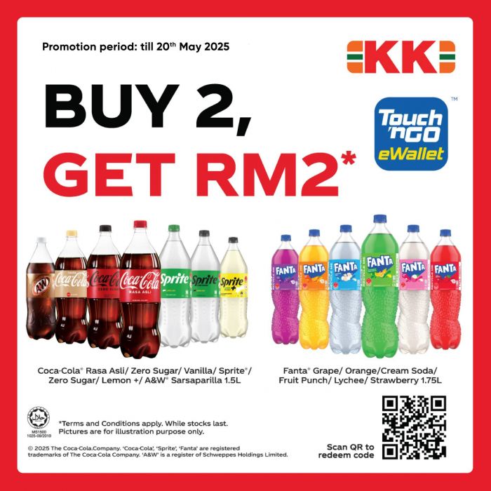 KK Super Mart & Touch 'n Go eWallet Promotion: Buy 2 Get RM2 Cashback! (Until 20th May 2025) KK Super Mart & Touch 'n Go eWallet Promotion: Buy 2 Get RM2 Cashback! (Until 20th May 2025)