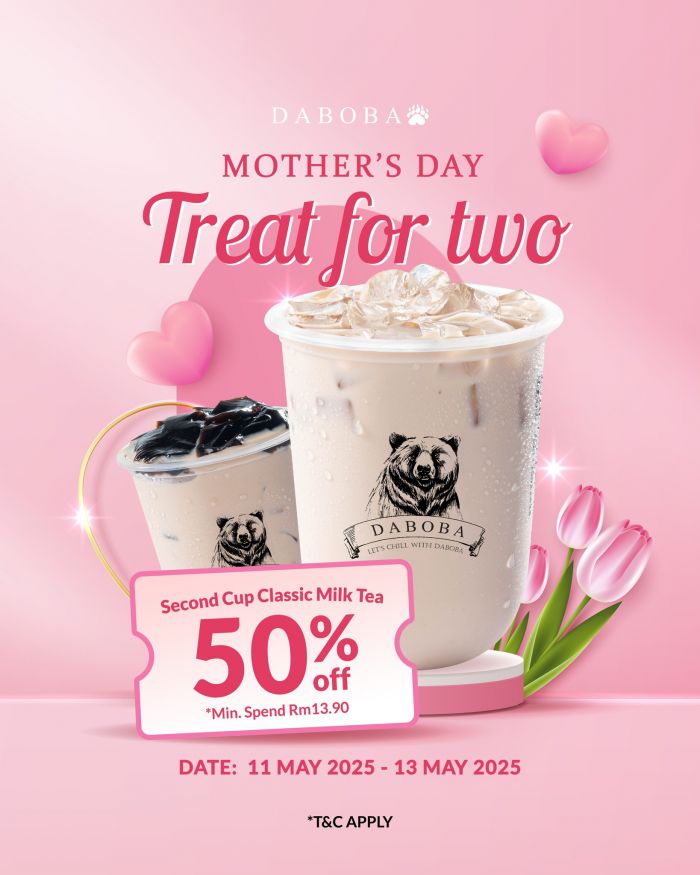 Celebrate the Sweetest Bond: Daboba Offers a Mother's Day Treat for Two (11-13 May 2025) Celebrate the Sweetest Bond: Daboba Offers a Mother's Day Treat for Two (11-13 May 2025)