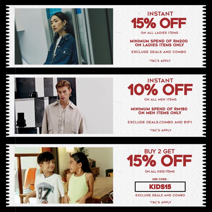 Padini Promotion: Instant Discounts for Ladies, Men & Kids (Ends 1 June!) Padini Promotion: Instant Discounts for Ladies, Men & Kids (Ends 1 June!)