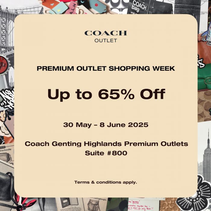Coach Sale Genting Highlands Premium Outlets: Up to 65% OFF (30 May - 8 June 2025!) Coach Sale Genting Highlands Premium Outlets: Up to 65% OFF (30 May - 8 June 2025!)