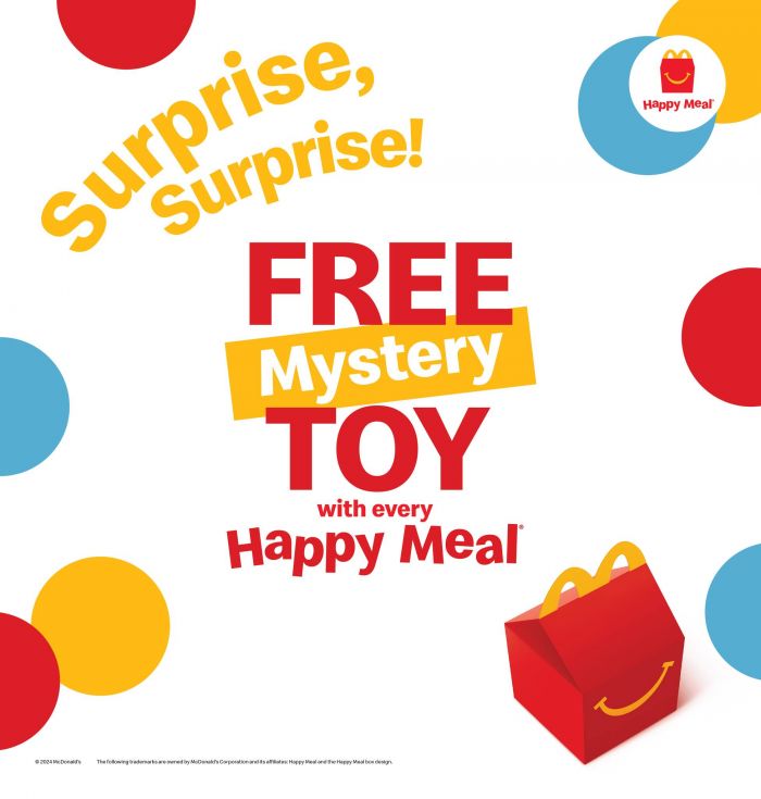 McDonald's Happy Meal Promotion: Get a FREE Mystery Toy with Every Happy Meal! (From 29 May 2025) McDonald's Happy Meal Promotion: Get a FREE Mystery Toy with Every Happy Meal! (From 29 May 2025)