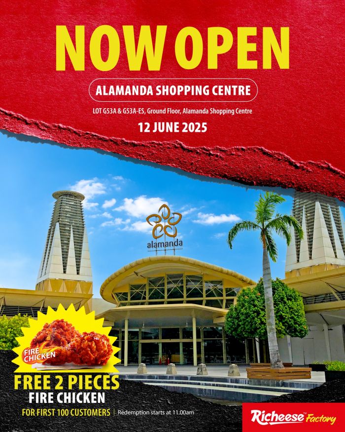 Richeese Factory Alamanda Opening Promotion – Free Fire Chicken & 50% Off Combos (June 2025) Richeese Factory Alamanda Opening Promotion – Free Fire Chicken & 50% Off Combos (June 2025)