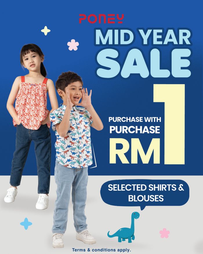 Poney Mid Year Sale 2025: RM1 Promotion & Up to 50% Off Kids Clothing Poney Mid Year Sale 2025: RM1 Promotion & Up to 50% Off Kids Clothing