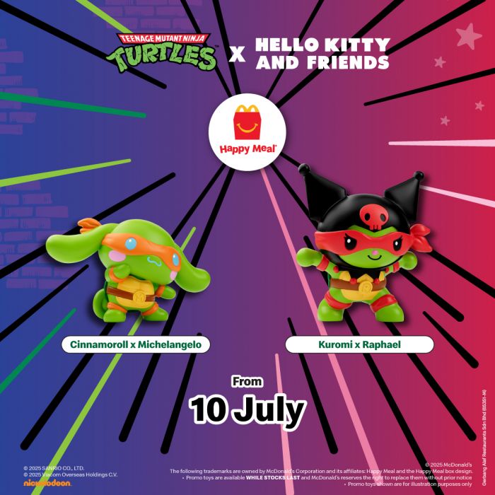 McDonald’s Happy Meal Toys: Cinnamoroll x Michelangelo and Kuromi x Raphael (10–16 July 2025) McDonald’s Happy Meal Toys: Cinnamoroll x Michelangelo and Kuromi x Raphael (10–16 July 2025)