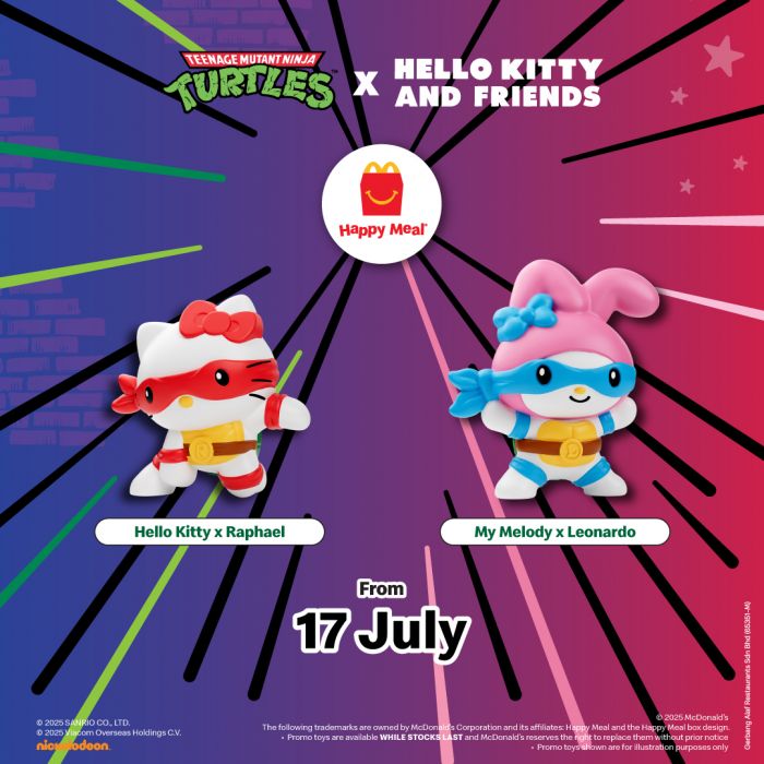 McDonald’s Happy Meal Toys: Hello Kitty x Teenage Mutant Ninja Turtles (17–23 July 2025) McDonald’s Happy Meal Toys: Hello Kitty x Teenage Mutant Ninja Turtles (17–23 July 2025)