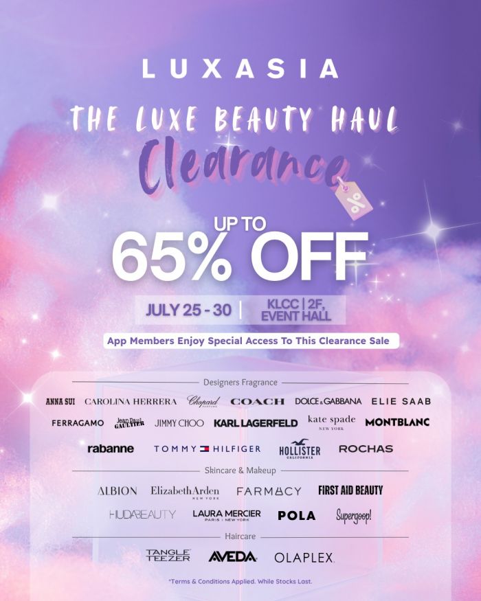 Luxasia Clearance Sale at Isetan KLCC (25-30 July 2025): Up to 65% OFF Luxury Beauty Brands Luxasia Clearance Sale at Isetan KLCC (25-30 July 2025): Up to 65% OFF Luxury Beauty Brands