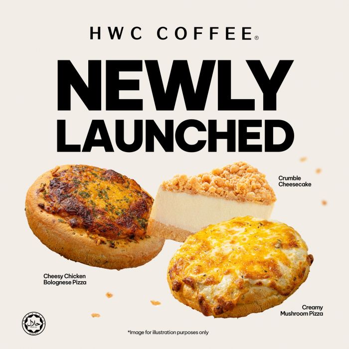 HWC Coffee Launches 3 New Pastries: Cheesy Chicken Bolognese Pizza, Creamy Mushroom Pizza & Crumble Cheesecake HWC Coffee Launches 3 New Pastries: Cheesy Chicken Bolognese Pizza, Creamy Mushroom Pizza & Crumble Cheesecake