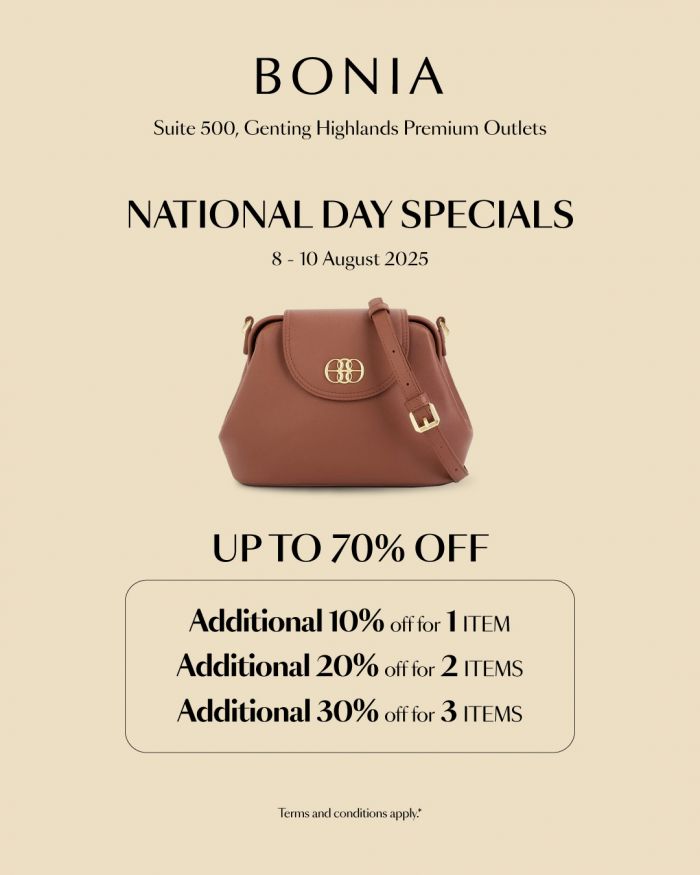 Bonia Merdeka Sale at Genting Highlands Premium Outlets – 8 to 10 August 2025 Bonia Merdeka Sale at Genting Highlands Premium Outlets – 8 to 10 August 2025