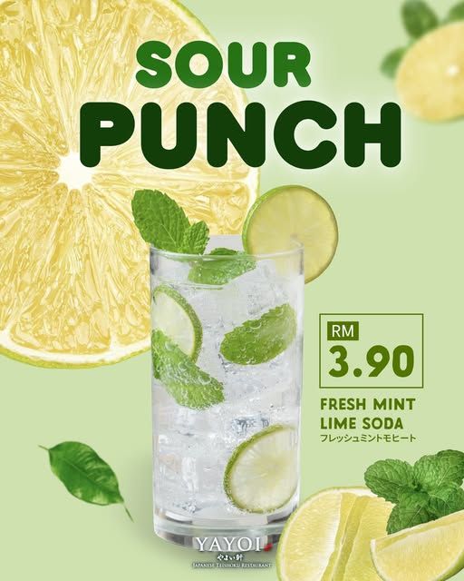 YAYOI Sour Punch – Fresh Mint Lime Soda for Only RM3.90 YAYOI Sour Punch – Fresh Mint Lime Soda for Only RM3.90